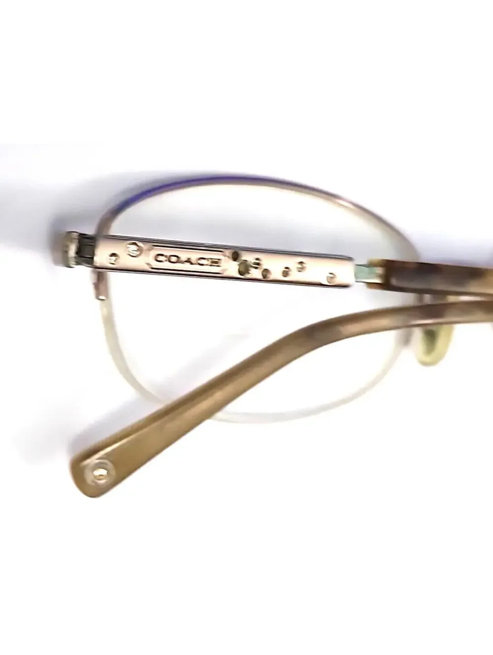 Coach 118 Faye Small Gold Oval Half Rim Eyeglasses Frame 51-18 135